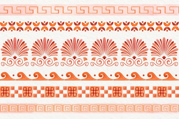 Watercolor greek border template