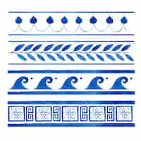 Free vector watercolor greek border