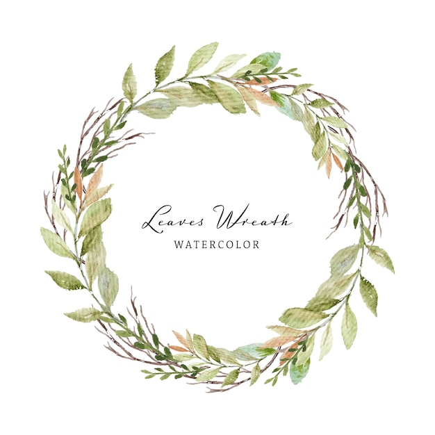 Watercolor Green Foliage Wreath