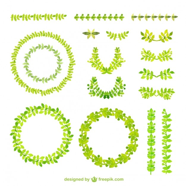 Бесплатное векторное изображение Акварель зеленые кадры