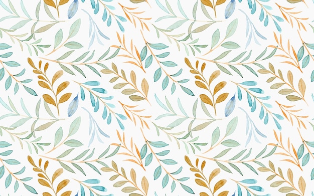 Free vector watercolor green leaves seamless pattern