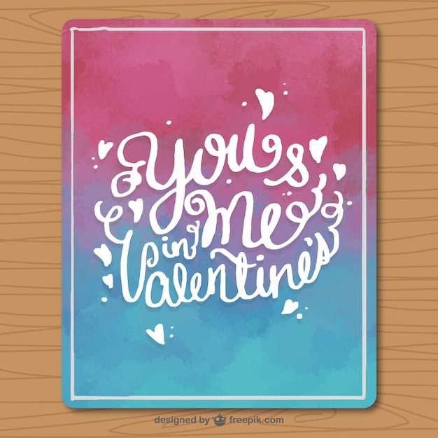 Free vector watercolor greeting card ready for valentine's day