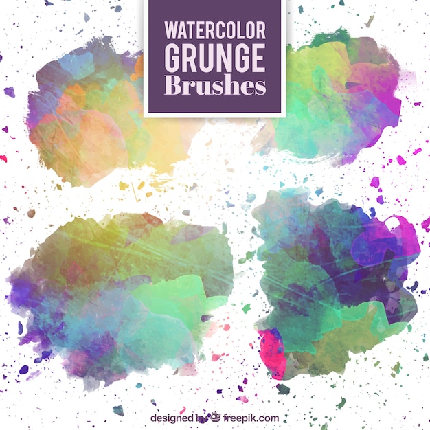 Watercolor grunge brushes