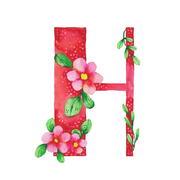 水彩画のh文字のロゴ