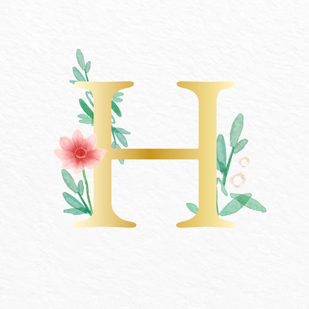 Watercolor h logo template