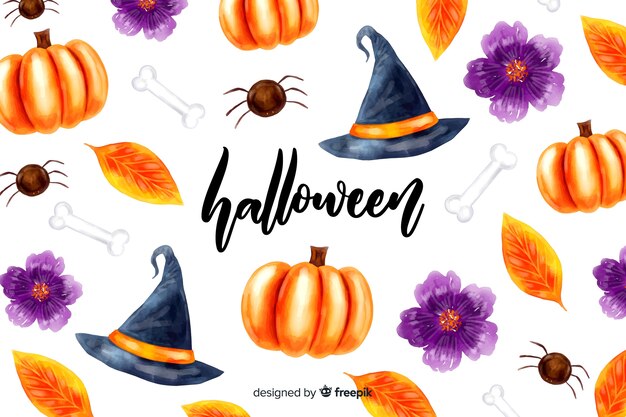 Watercolor halloween background