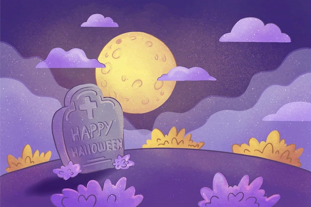 Free vector watercolor halloween background