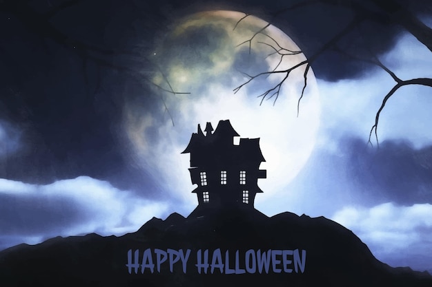 Watercolor halloween background