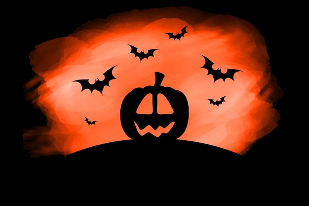 Vettore gratuito sfondo di halloween ad acquerello