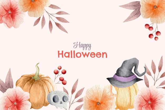 Watercolor halloween background