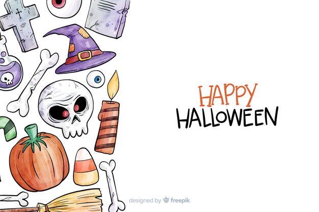 Watercolor halloween background