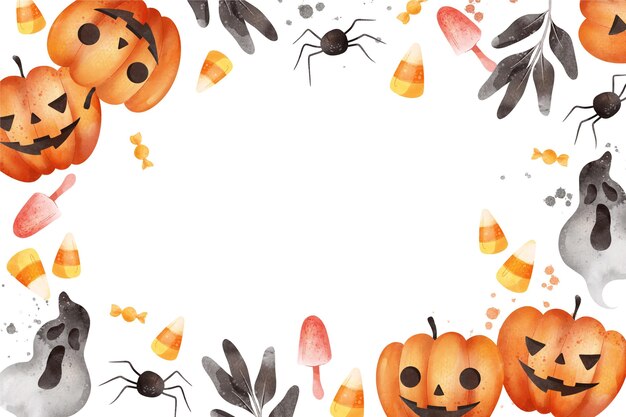 Watercolor halloween background