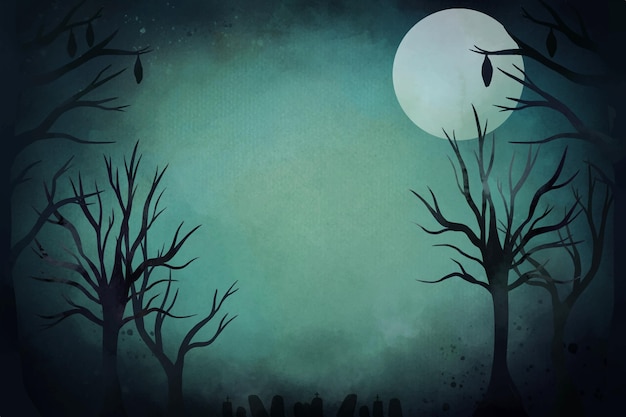 Watercolor halloween background