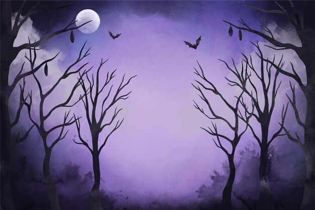 Watercolor halloween background