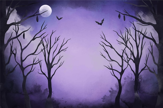 Watercolor halloween background