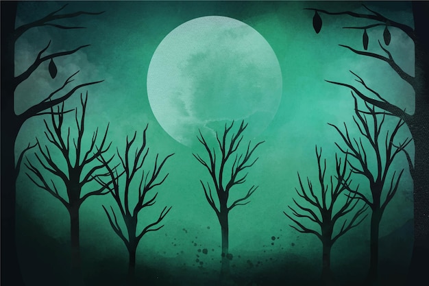 Free vector watercolor halloween background