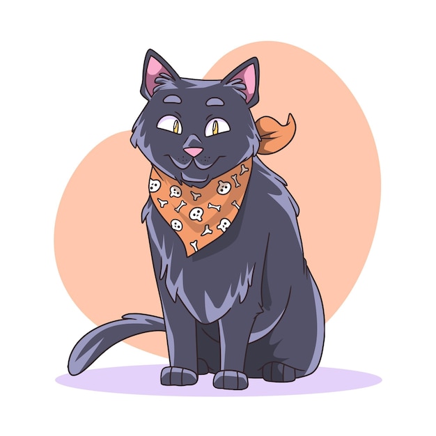 Free vector watercolor halloween cat illustration