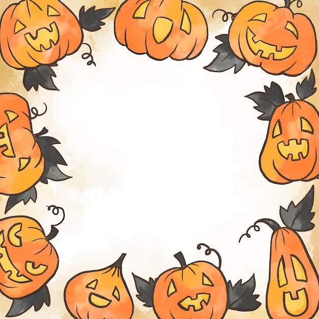 Free vector watercolor halloween frame concept