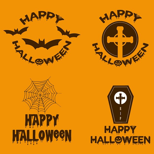 Free Vector watercolor halloween logo designs