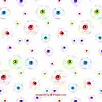 Free vector watercolor halloween pattern with eyeballs