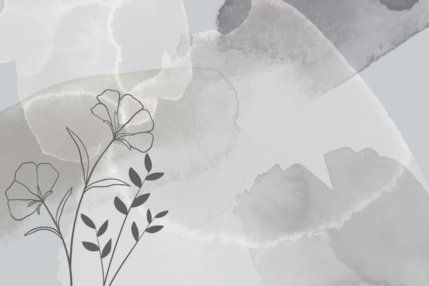 Free vector watercolor hand drawn background with flowers