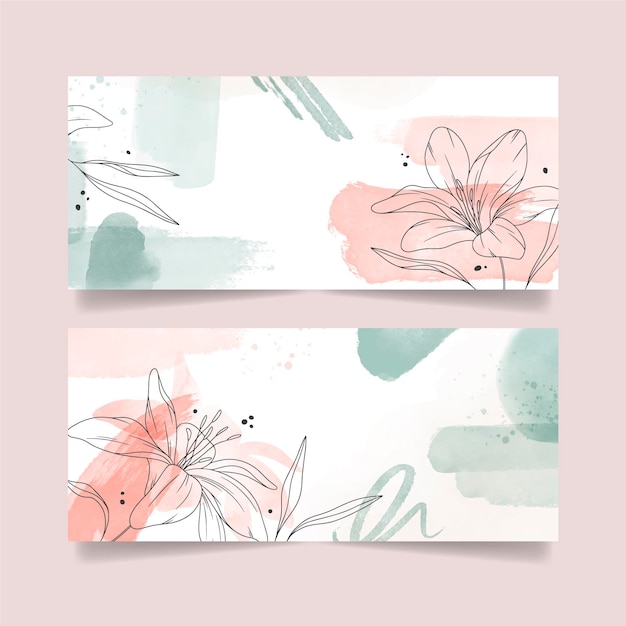 Free vector watercolor hand drawn banners