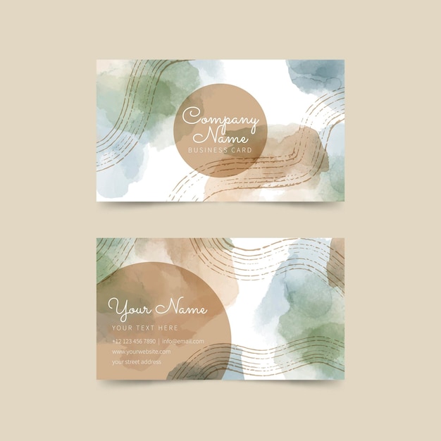 Free vector watercolor hand drawn business cards