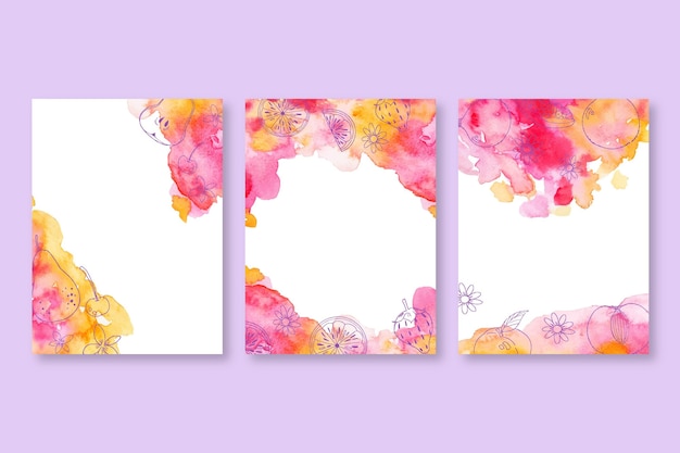 Free vector watercolor hand drawn covers