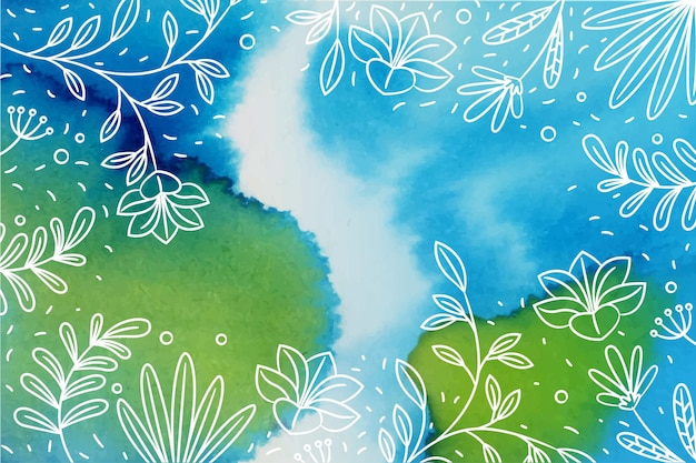 Free vector watercolor hand drawn floral background