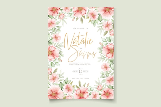 Watercolor hand drawn floral and leaves card set Free Vector