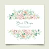 Free vector watercolor hand drawn floral wedding invitation card set