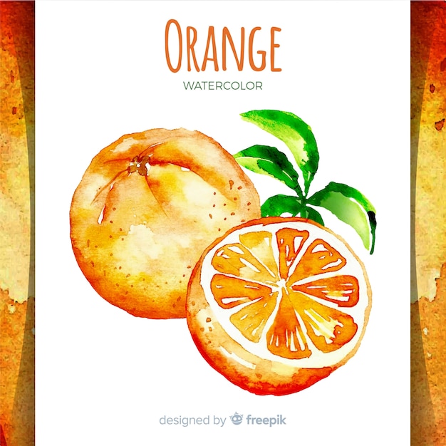 Free vector watercolor hand drawn orange background