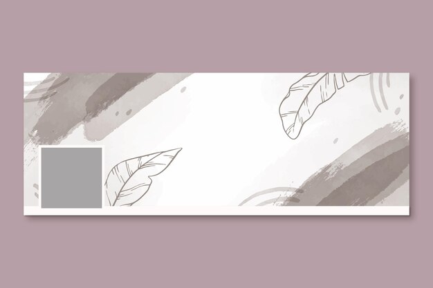 Watercolor hand drawn social media cover template