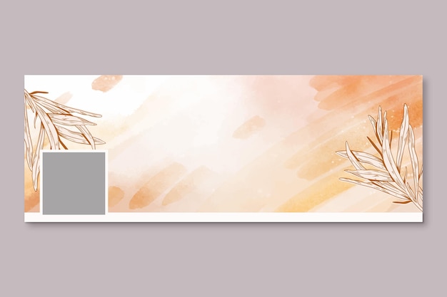 Free vector watercolor hand drawn social media cover template