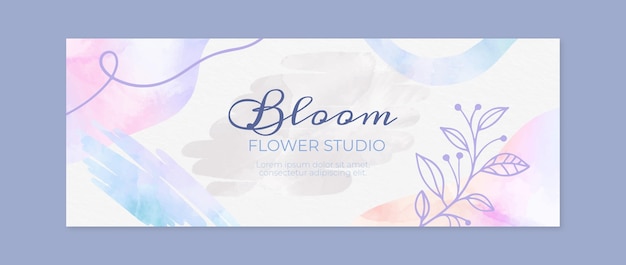 Free vector watercolor hand drawn social media cover template