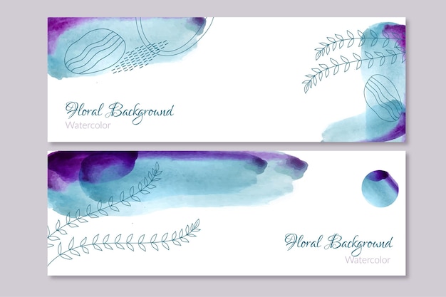 Free vector watercolor hand drawn style banners