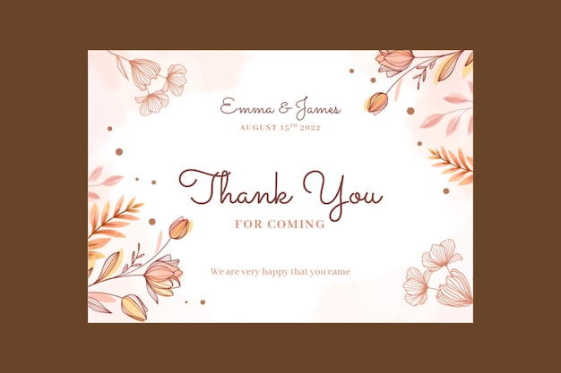 Free vector watercolor hand drawn wedding greeting card