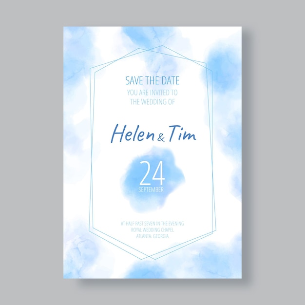 Free vector watercolor hand drawn wedding invitation