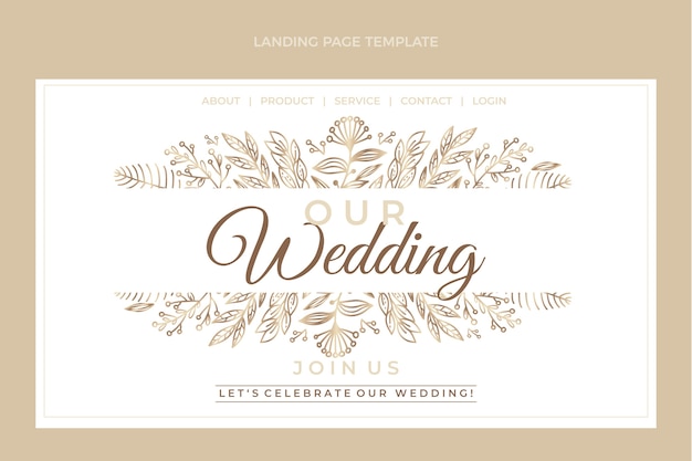 Бесплатное векторное изображение Акварельная рисованная свадебная целевая страница