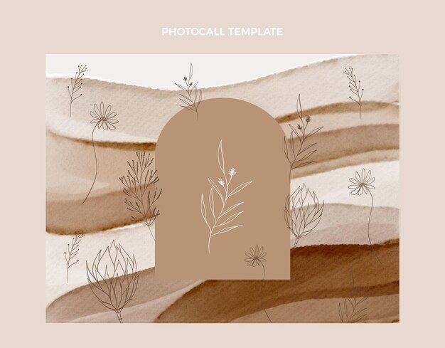Free Vector watercolor hand drawn wedding photocall