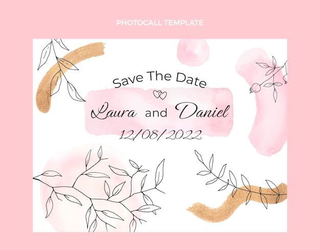 Free vector watercolor hand drawn wedding photocall