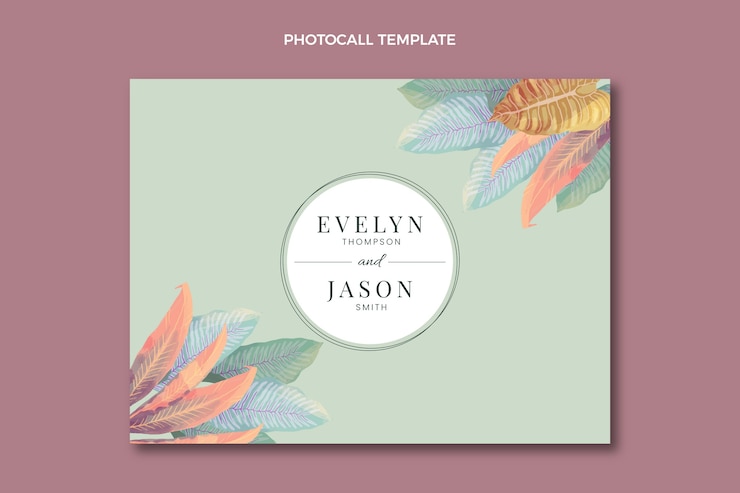 Free Vector watercolor hand drawn wedding photocall