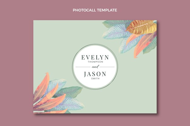 Watercolor hand drawn wedding photocall