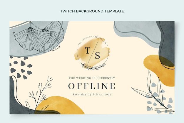 Vettore gratuito fondo di contrazione di nozze disegnato a mano dell'acquerello
