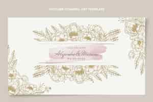 Free vector watercolor hand drawn wedding youtube channel art