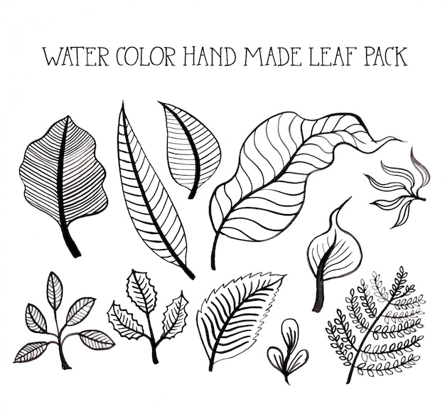 Watercolor hand made leaf pack