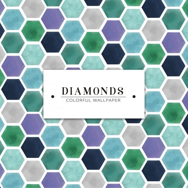 Free vector watercolor hand painted diamond colorful wallpaper