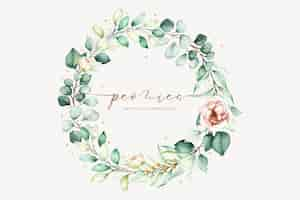 Free vector watercolor hand painting wreath of peony