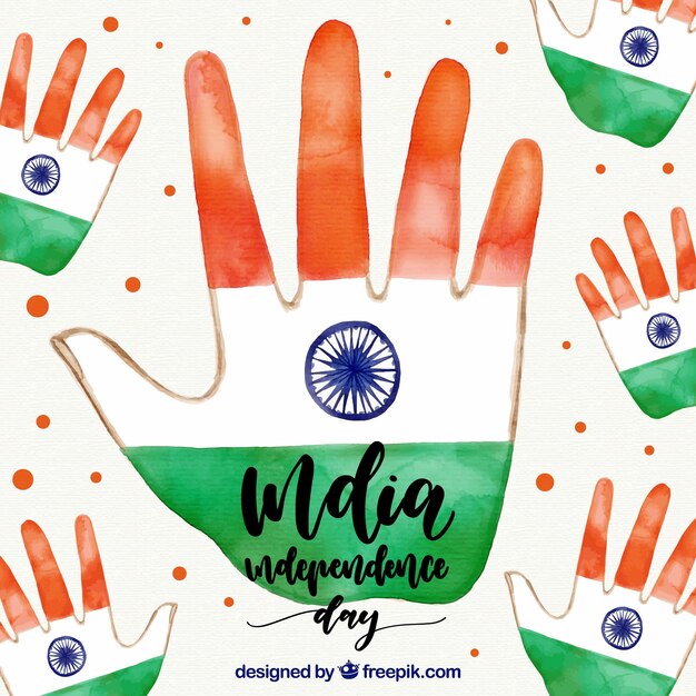 Free Vector watercolor hands of india independence