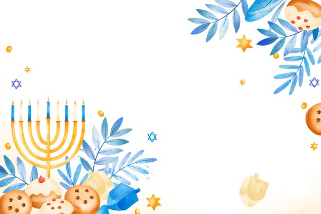 Watercolor hanukkah background